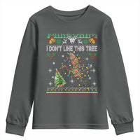 Marcus The Worm Christmas Meme Youth Sweatshirt I Dont Like This Tree Brainrot Funny Ugly Xmas - Wonder Print Shop