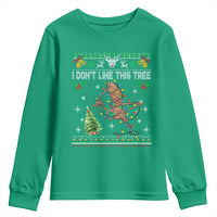 Marcus The Worm Christmas Meme Youth Sweatshirt I Dont Like This Tree Brainrot Funny Ugly Xmas - Wonder Print Shop