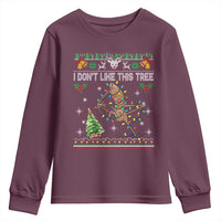 Marcus The Worm Christmas Meme Youth Sweatshirt I Dont Like This Tree Brainrot Funny Ugly Xmas - Wonder Print Shop