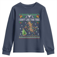 Marcus The Worm Christmas Meme Youth Sweatshirt I Dont Like This Tree Brainrot Funny Ugly Xmas - Wonder Print Shop