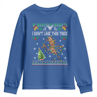 Marcus The Worm Christmas Meme Youth Sweatshirt I Dont Like This Tree Brainrot Funny Ugly Xmas - Wonder Print Shop