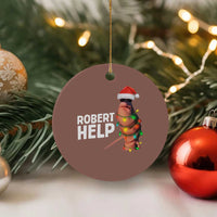 Marcus The Worm Christmas Ceramic Ornament Robert Help Internet Weirdcore Brainrot Humor - Wonder Print Shop