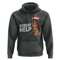 Marcus The Worm Christmas Hoodie Robert Help Internet Weirdcore Brainrot Humor - Wonder Print Shop