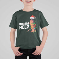 Marcus The Worm Christmas T Shirt For Kid Robert Help Internet Weirdcore Brainrot Humor - Wonder Print Shop
