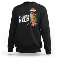 Marcus The Worm Christmas Sweatshirt Robert Help Internet Weirdcore Brainrot Humor - Wonder Print Shop