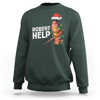 Marcus The Worm Christmas Sweatshirt Robert Help Internet Weirdcore Brainrot Humor - Wonder Print Shop