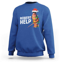 Marcus The Worm Christmas Sweatshirt Robert Help Internet Weirdcore Brainrot Humor - Wonder Print Shop