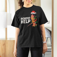 Marcus The Worm Christmas T Shirt For Women Robert Help Internet Weirdcore Brainrot Humor - Wonder Print Shop