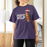 Marcus The Worm Christmas T Shirt For Women Robert Help Internet Weirdcore Brainrot Humor - Wonder Print Shop