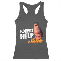 Marcus The Worm Racerback Tank Top Funny Brainrot Meme Robert Help - Wonder Print Shop