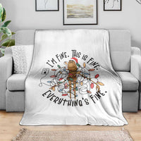 Marcus The Worm Christmas Meme Throw Blanket I'm Fine Everything is Fine - Wonder Print Shop