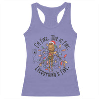 Marcus The Worm Christmas Meme Racerback Tank Top I'm Fine Everything is Fine - Wonder Print Shop