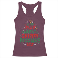 Funny Six Seven 67 Meme Christmas Tree Racerback Tank Top Funny 6 7 Bruh Gen Alpha Slang Viral Meme - Wonder Print Shop