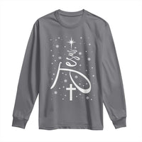 Jesus Christmas Tree Long Sleeve Shirt Christian Faith - Wonder Print Shop