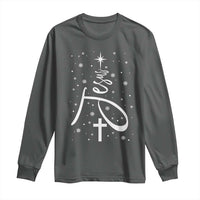 Jesus Christmas Tree Long Sleeve Shirt Christian Faith - Wonder Print Shop