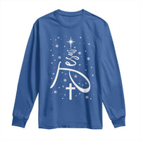 Jesus Christmas Tree Long Sleeve Shirt Christian Faith - Wonder Print Shop