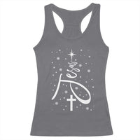 Jesus Christmas Tree Racerback Tank Top Christian Faith - Wonder Print Shop