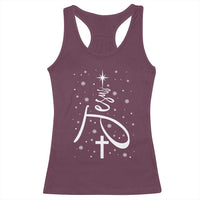 Jesus Christmas Tree Racerback Tank Top Christian Faith - Wonder Print Shop