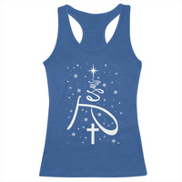 Jesus Christmas Tree Racerback Tank Top Christian Faith - Wonder Print Shop