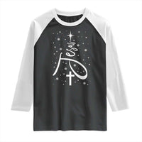 Jesus Christmas Tree Raglan Shirt Christian Faith - Wonder Print Shop