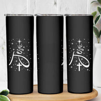 Jesus Christmas Tree Skinny Tumbler Christian Faith - Wonder Print Shop