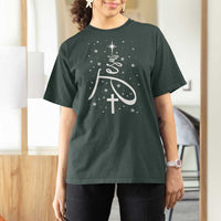 Jesus Christmas Tree T Shirt For Women Christian Faith - Wonder Print Shop