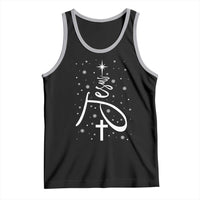 Jesus Christmas Tree Tank Top Christian Faith - Wonder Print Shop