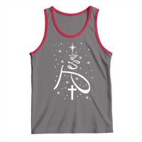 Jesus Christmas Tree Tank Top Christian Faith - Wonder Print Shop