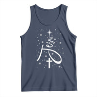 Jesus Christmas Tree Tank Top Christian Faith - Wonder Print Shop