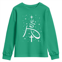 Jesus Christmas Tree Youth Sweatshirt Christian Faith - Wonder Print Shop