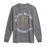 Marcus The Worm Christmas Long Sleeve Shirt I'm Fine Everything Is Fine School Counselor Mental Health - Wonder Print Shop