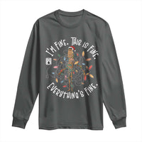 Marcus The Worm Christmas Long Sleeve Shirt I'm Fine Everything Is Fine School Counselor Mental Health - Wonder Print Shop