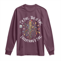 Marcus The Worm Christmas Long Sleeve Shirt I'm Fine Everything Is Fine School Counselor Mental Health - Wonder Print Shop