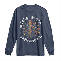 Marcus The Worm Christmas Long Sleeve Shirt I'm Fine Everything Is Fine School Counselor Mental Health - Wonder Print Shop