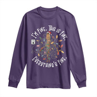 Marcus The Worm Christmas Long Sleeve Shirt I'm Fine Everything Is Fine School Counselor Mental Health - Wonder Print Shop