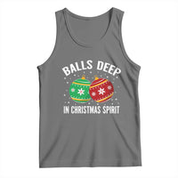 Funny Dirty Christmas Tank Top Rude Adult Humor Balls Deep Into Christmas Spirit - Wonder Print Shop