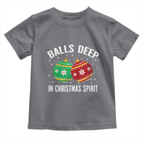 Funny Dirty Christmas Toddler T Shirt Rude Adult Humor Balls Deep Into Christmas Spirit - Wonder Print Shop