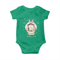 Nativity Scene Christmas Baby Onesie The Greatest Gift of All Christian Coquette Bow Matthew 1:21 - Wonder Print Shop