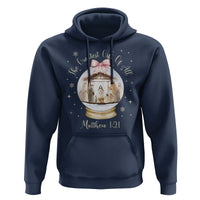 Nativity Scene Christmas Hoodie The Greatest Gift of All Christian Coquette Bow Matthew 1:21 - Wonder Print Shop