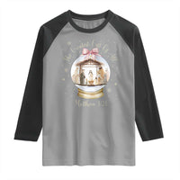 Nativity Scene Christmas Raglan Shirt The Greatest Gift of All Christian Coquette Bow Matthew 1:21 - Wonder Print Shop