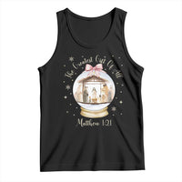Nativity Scene Christmas Tank Top The Greatest Gift of All Christian Coquette Bow Matthew 1:21 - Wonder Print Shop