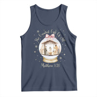 Nativity Scene Christmas Tank Top The Greatest Gift of All Christian Coquette Bow Matthew 1:21 - Wonder Print Shop