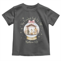 Nativity Scene Christmas Toddler T Shirt The Greatest Gift of All Christian Coquette Bow Matthew 1:21 - Wonder Print Shop