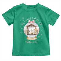 Nativity Scene Christmas Toddler T Shirt The Greatest Gift of All Christian Coquette Bow Matthew 1:21 - Wonder Print Shop