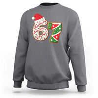 67 Christmas Sweatshirt Funny Six Seven 6 7 Meme Pajamas Gen Alpha Slang - Wonder Print Shop