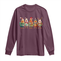 Funny Christmas Chicken Long Sleeve Shirt Funny Xmas Chickens Animals Farm Lover Gift - Wonder Print Shop