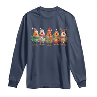 Funny Christmas Chicken Long Sleeve Shirt Funny Xmas Chickens Animals Farm Lover Gift - Wonder Print Shop