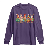 Funny Christmas Chicken Long Sleeve Shirt Funny Xmas Chickens Animals Farm Lover Gift - Wonder Print Shop