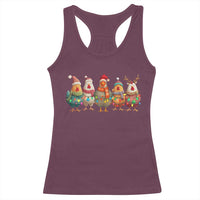 Funny Christmas Chicken Racerback Tank Top Funny Xmas Chickens Animals Farm Lover Gift - Wonder Print Shop