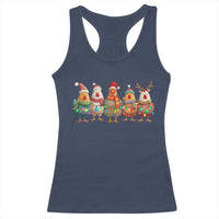 Funny Christmas Chicken Racerback Tank Top Funny Xmas Chickens Animals Farm Lover Gift - Wonder Print Shop